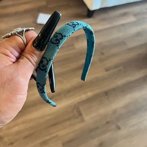 Authentic Gucci Blue Monogram headband